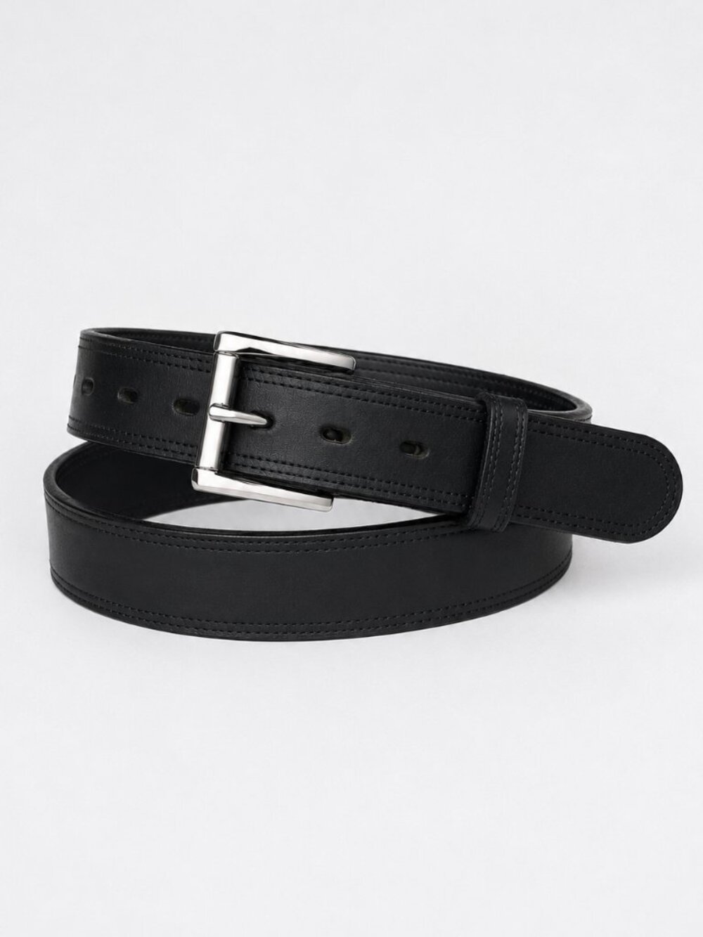 Hanks Belts Montana Bison Double Layer Leather Belt Black USA Made 34